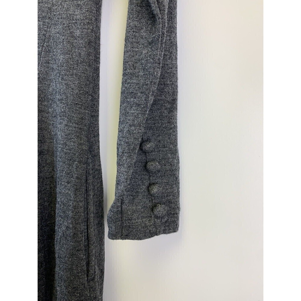 BOGO Anteprima Long Sleeve Flare Midi Dress Gray Wool Blend Buttons Womens Small - Picture 8 of 14